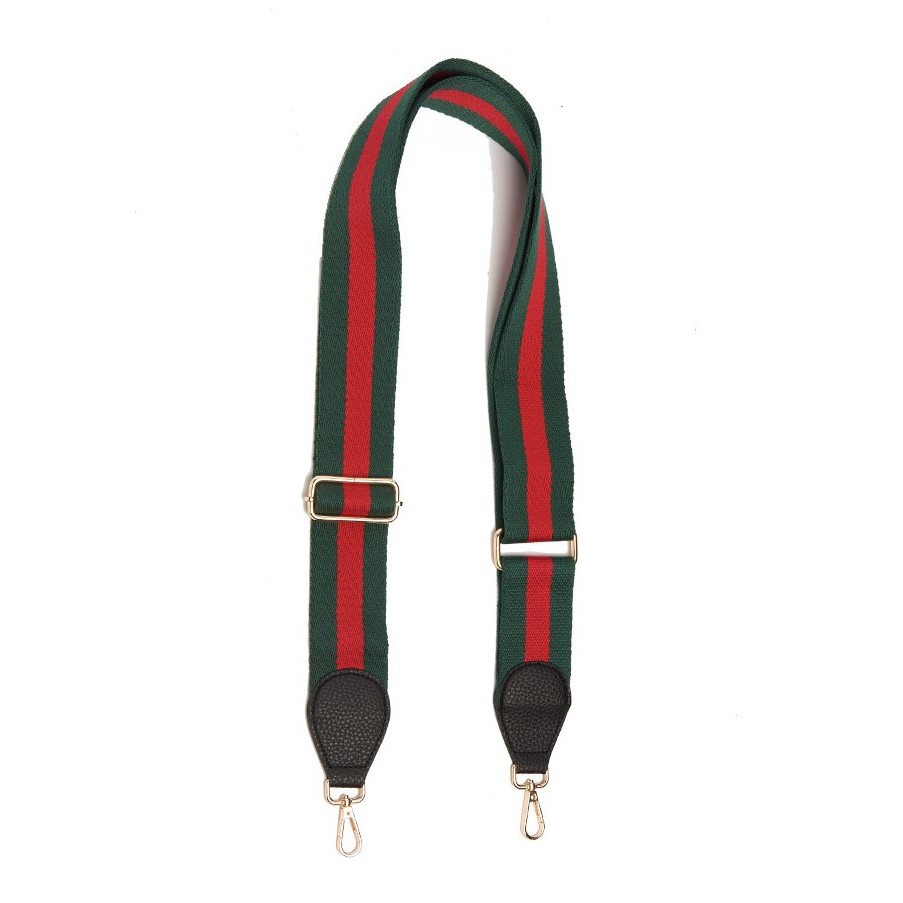 GH-01 Bag Strap - Green & Red - Oran Leather